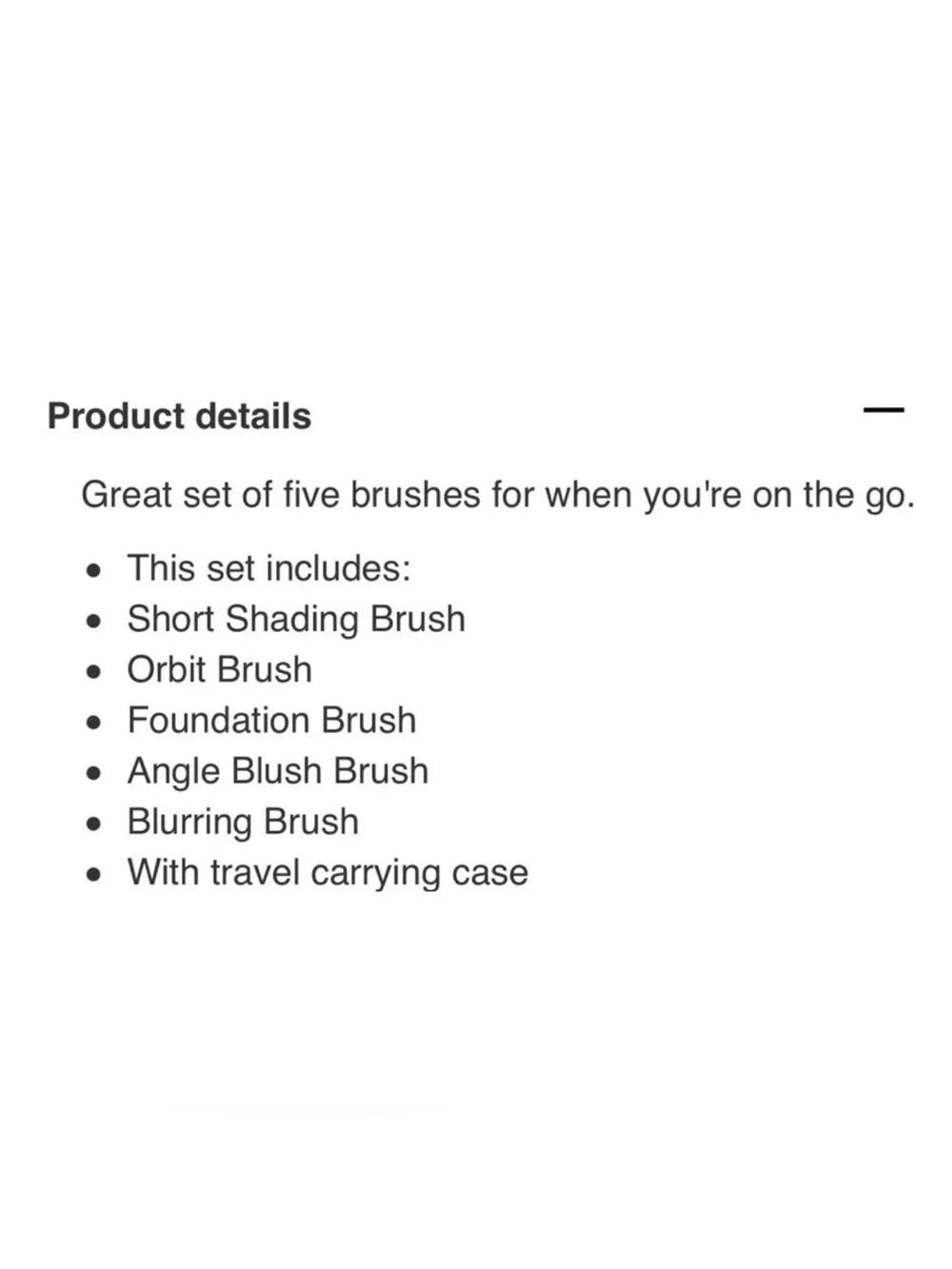 Bar lll 5 Piece Travel Brush Set with Travel Carrying Case